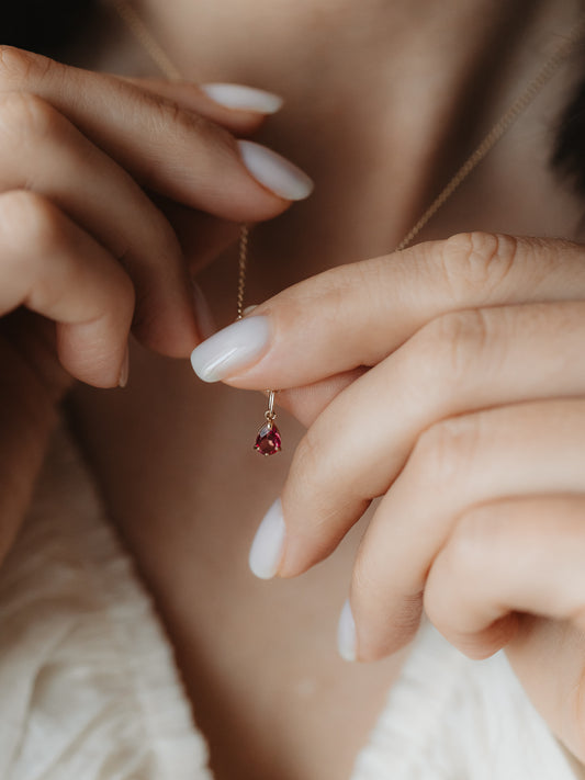 Pandantiv din aur Birthstone February - Ametist