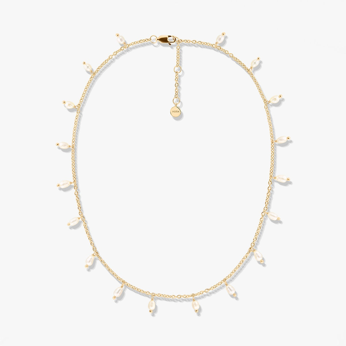 Colier din argint Golden Pearl Drops - Perle de Cultură