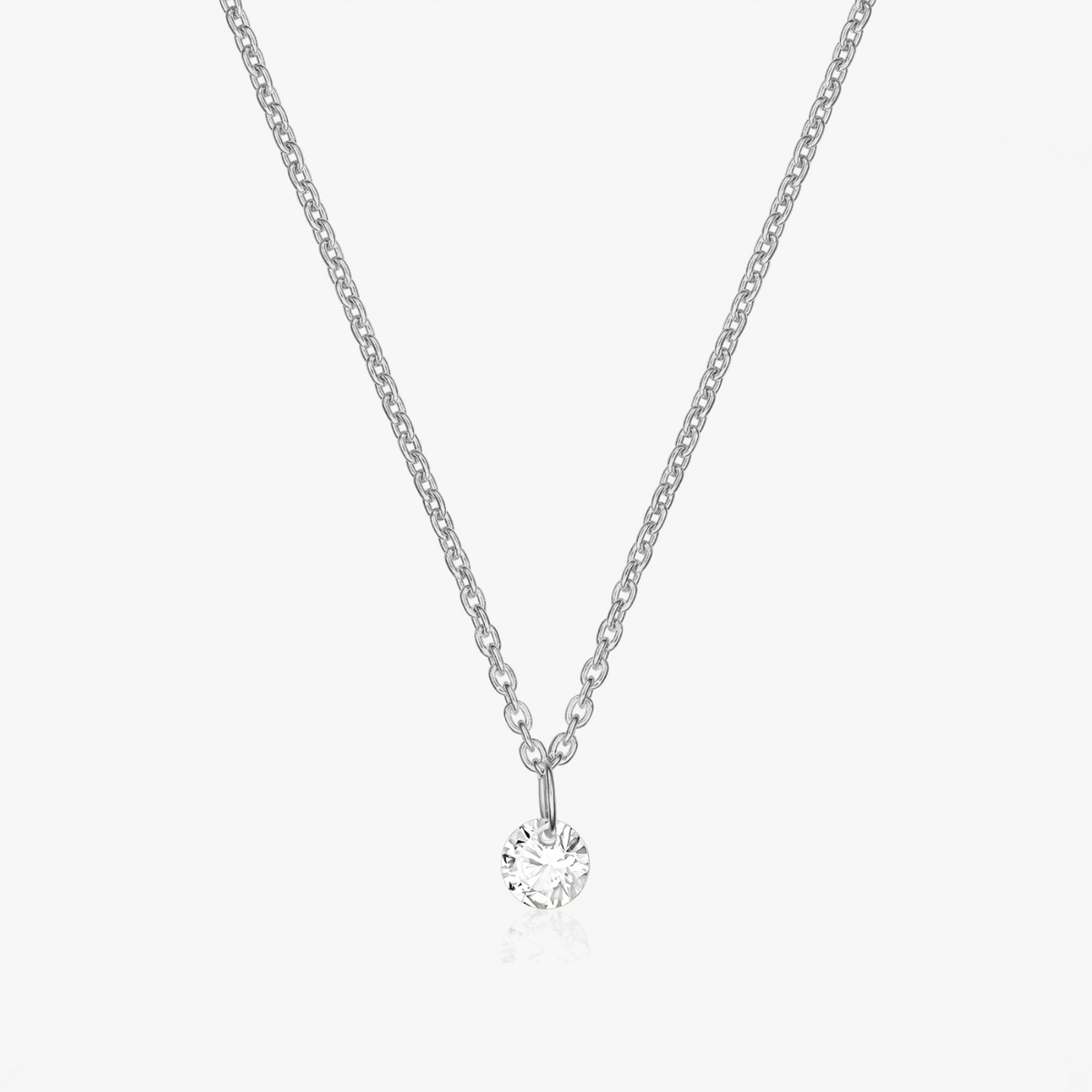 Colier din argint Solitaire - Zirconiu - Indira