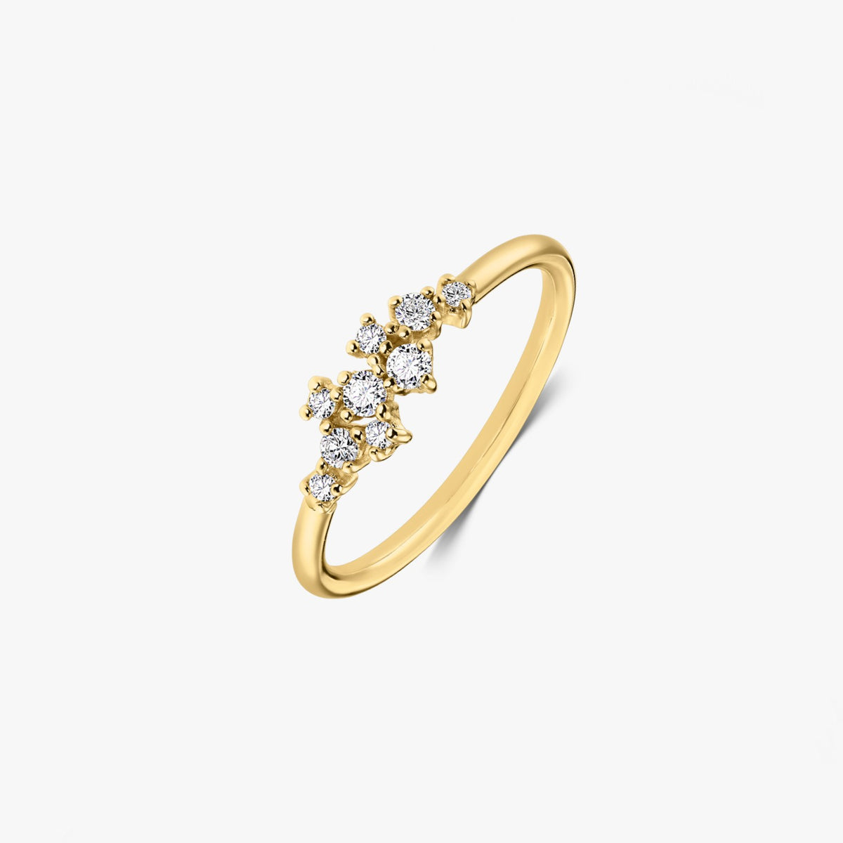 Inel din aur galben Selene – Diamante - Indira