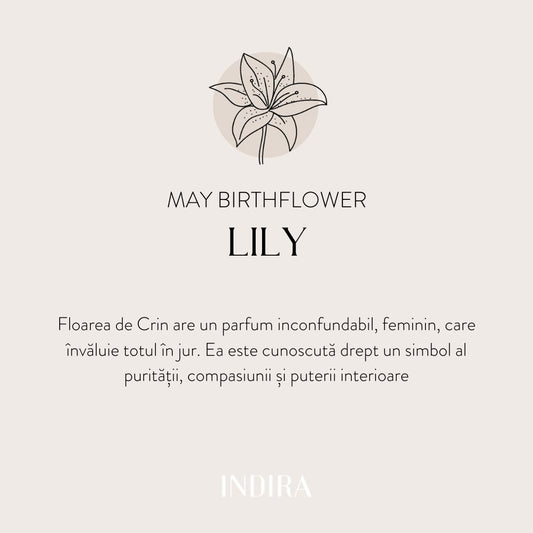Colier din argint Silver Birth Flower - May Lily - Indira