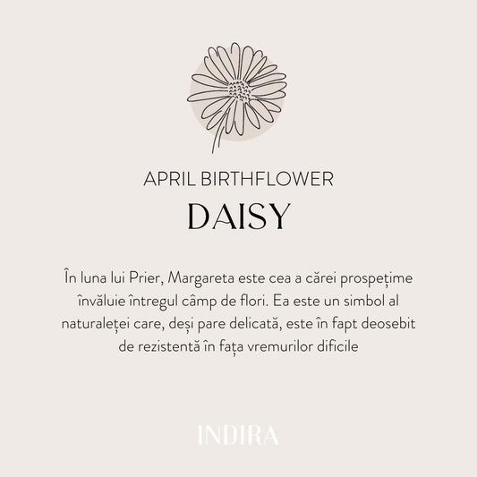 Colier din argint Birth Flower Golden - April Daisy - Indira