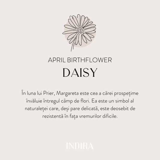 Brățară șnur din argint Golden BirthFlower - April Daisy - Indira