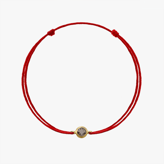 Brățară șnur din argint Birthstone Golden Cuarț Fumuriu - Indira