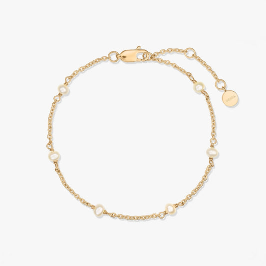 Bratara din argint Golden Pearl Beads - Perle de Cultură