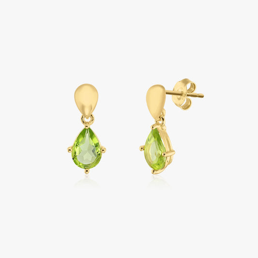 Cercei din argint Golden Kaylee - Peridot - Indira
