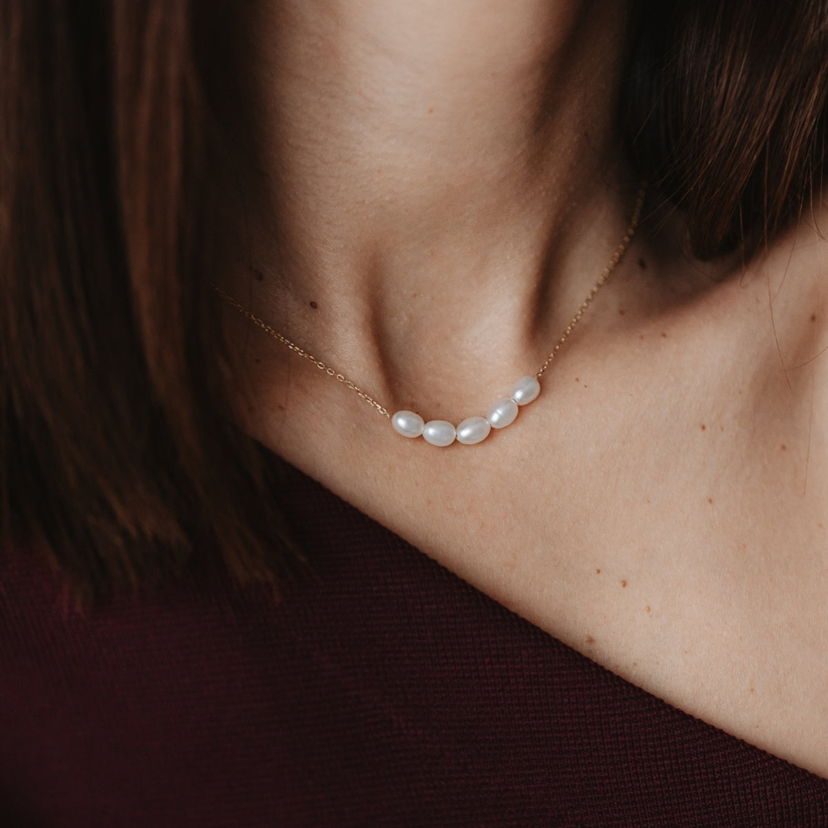 Colier din argint Golden Maia - Perle Naturale - Indira