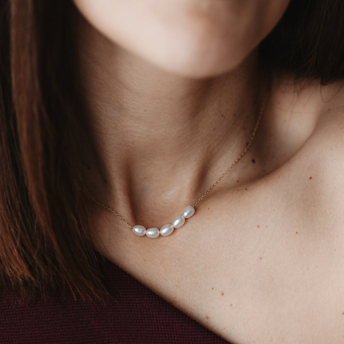 Colier din argint Golden Maia - Perle Naturale - Indira