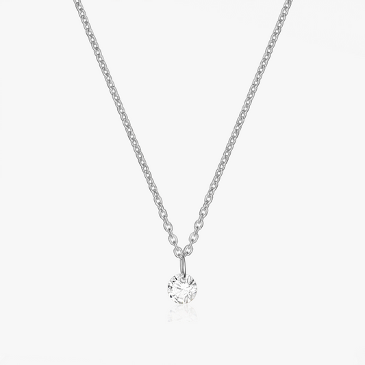 Colier din argint Solitaire - Zirconiu - Indira