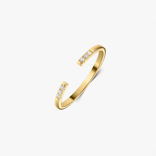 Inel din argint Golden Open Ring - Zirconiu - Indira