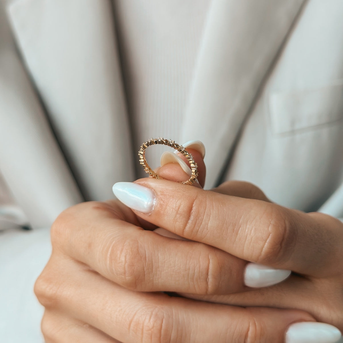 Inel Aur Galben 14k Eterna - Zirconiu