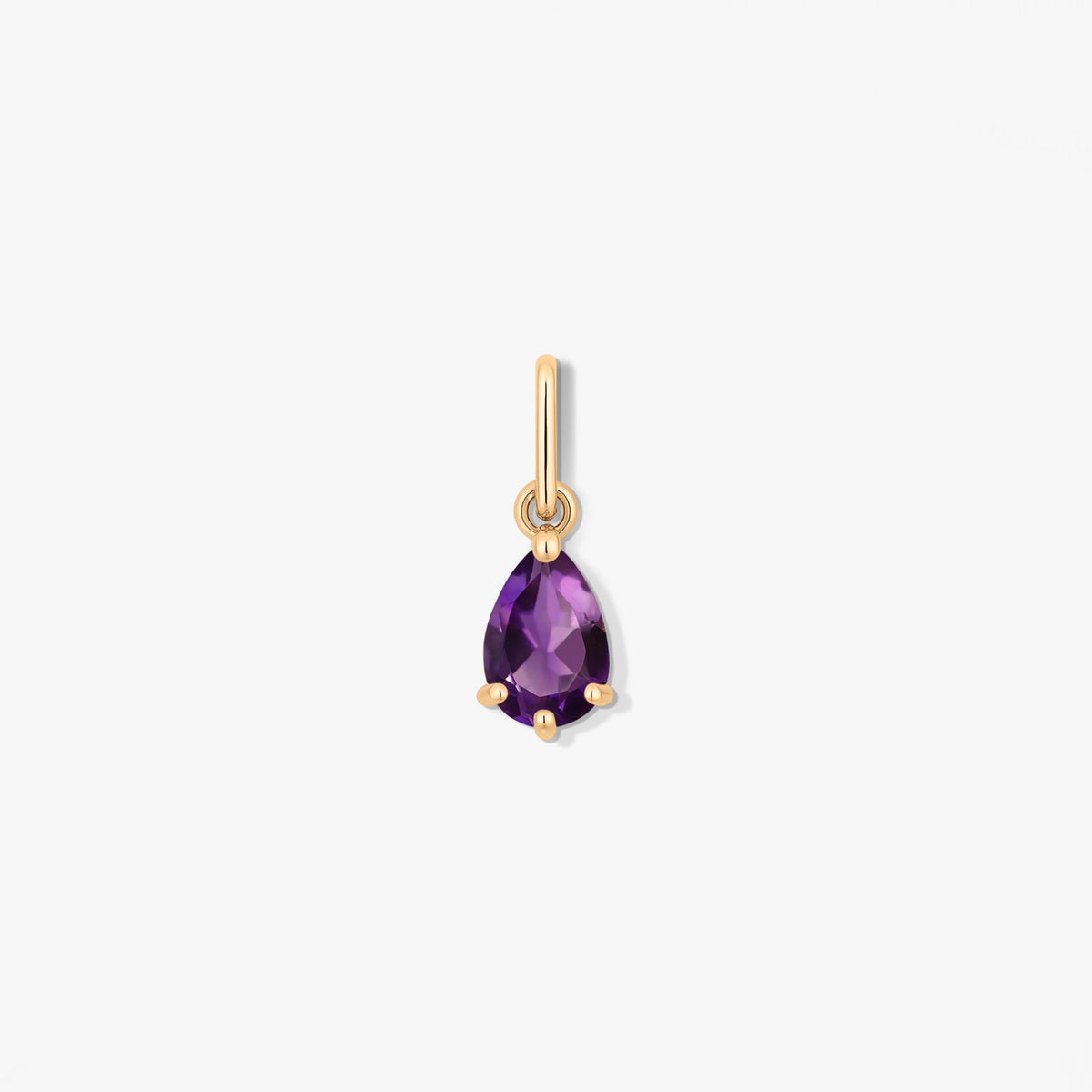 Pandantiv din aur Birthstone February - Ametist