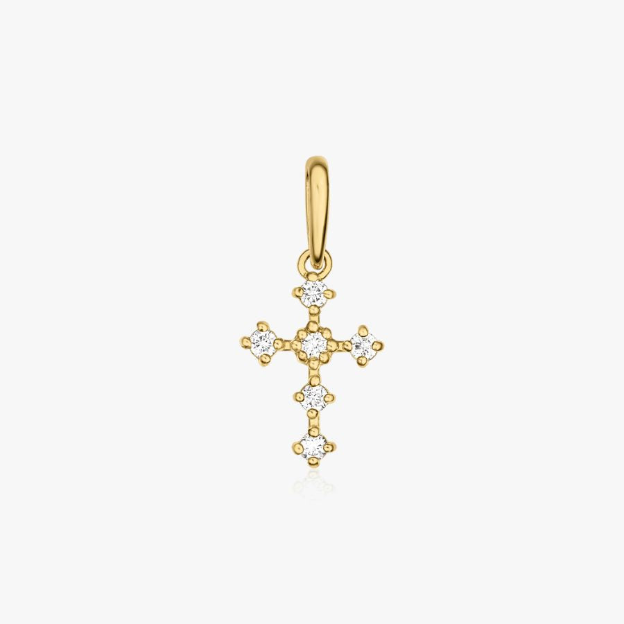 Zlatý prívesok Radiant Cross - zirkón - Indira