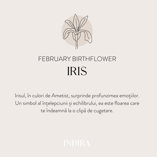 Brățară șnur pentru copii din aur alb Birth Flower - February Iris - Indira