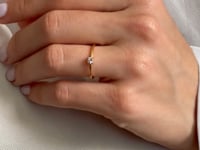 Inel din argint Birthstone Golden April - Topaz Alb