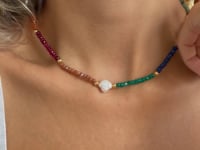 Strieborný náhrdelník Golden Freya - polodrahokamy