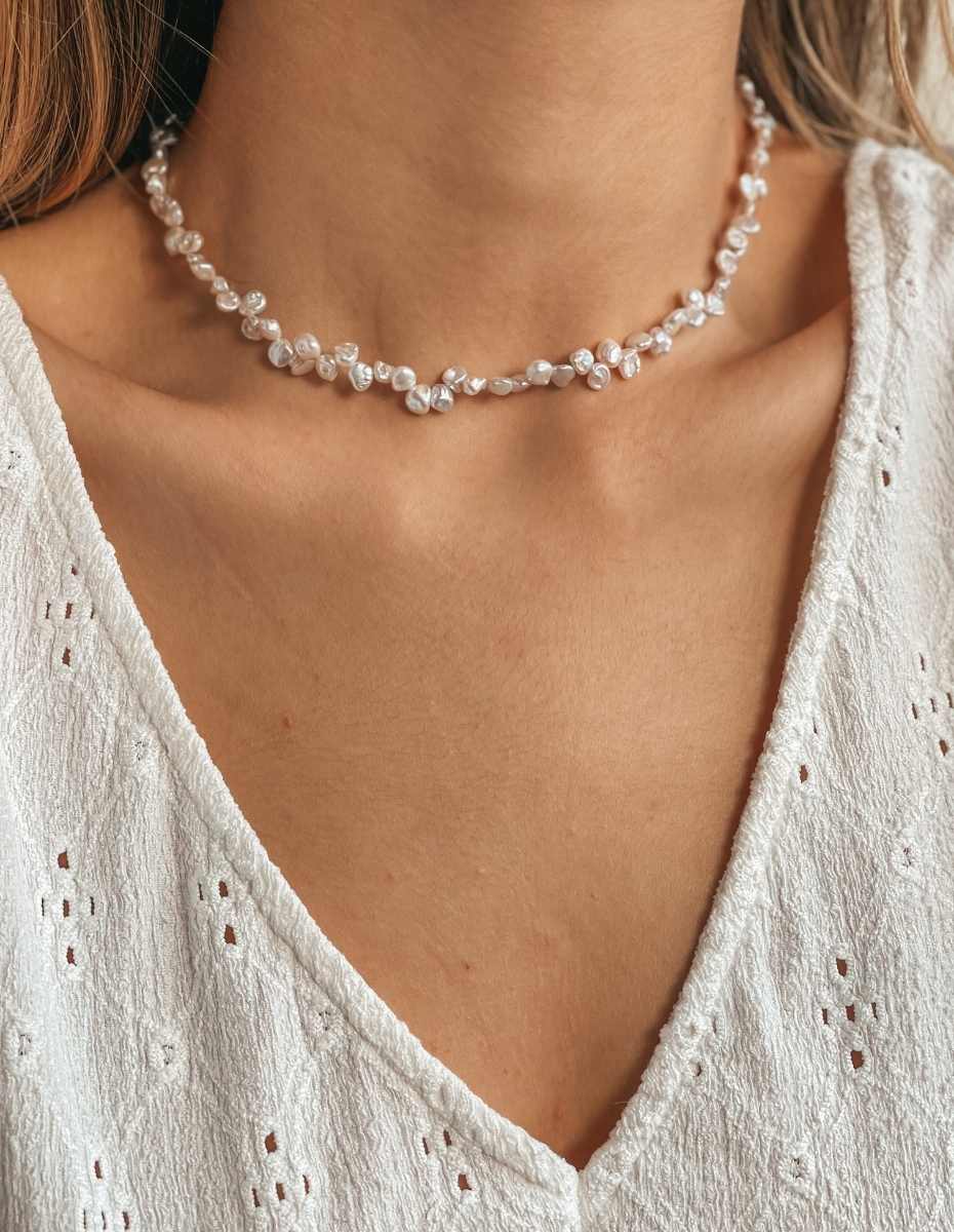 Colier din argint Brielle - Perle naturale - Indira