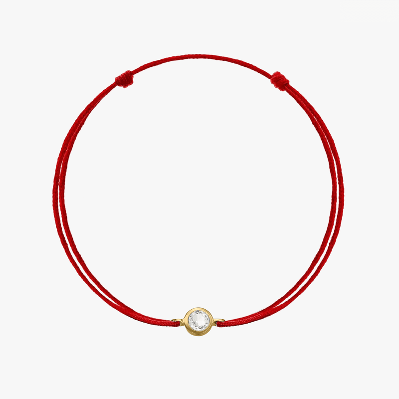 Strieborný šnúrkový náramok Birthstone Golden April - Biely topás - Indira