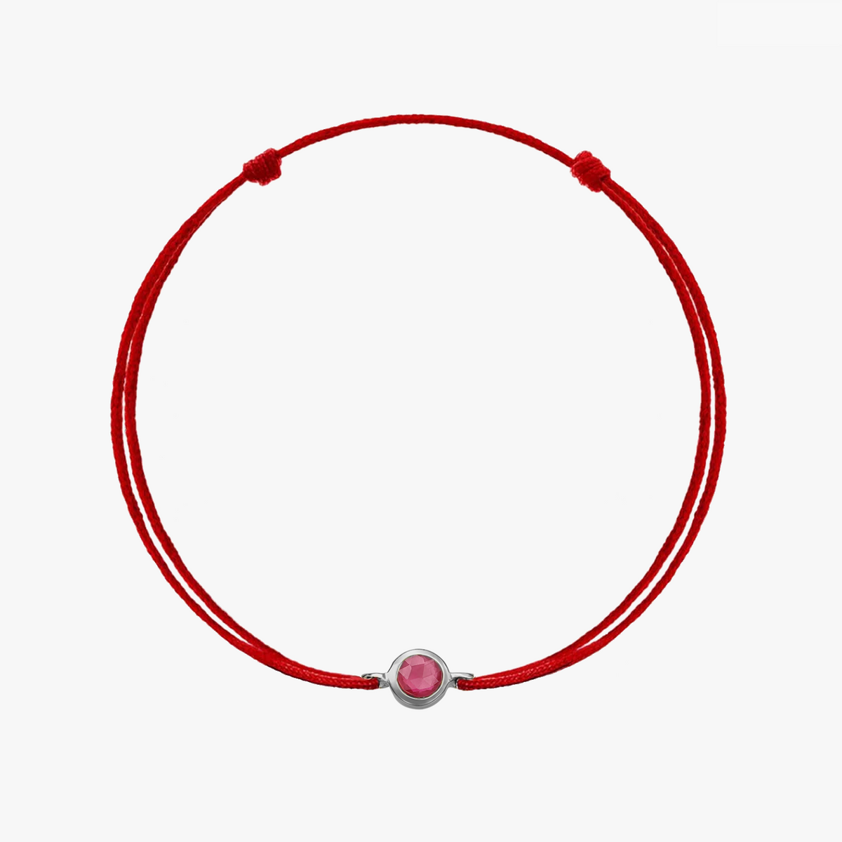 Šnúrkový náramok zo striebra Birthstone Silver July - Rubín - Indira