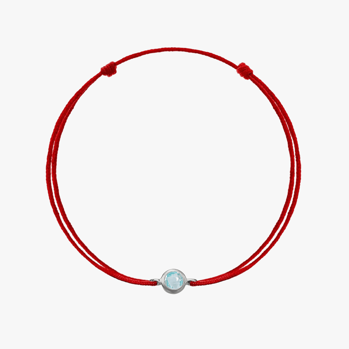 Strieborný šnúrkový náramok Birthstone Silver March - akvamarín - Indira