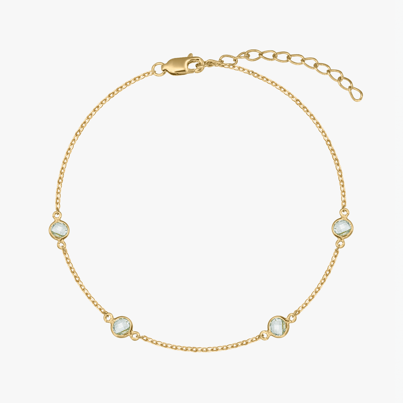 Strieborný náramok Birthstone Golden December - Modrý topás - Indira