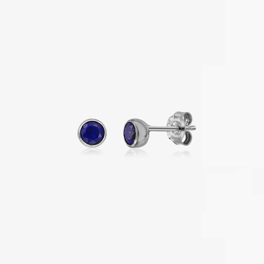 Cercei din argint Birthstone September - Lapis - Indira