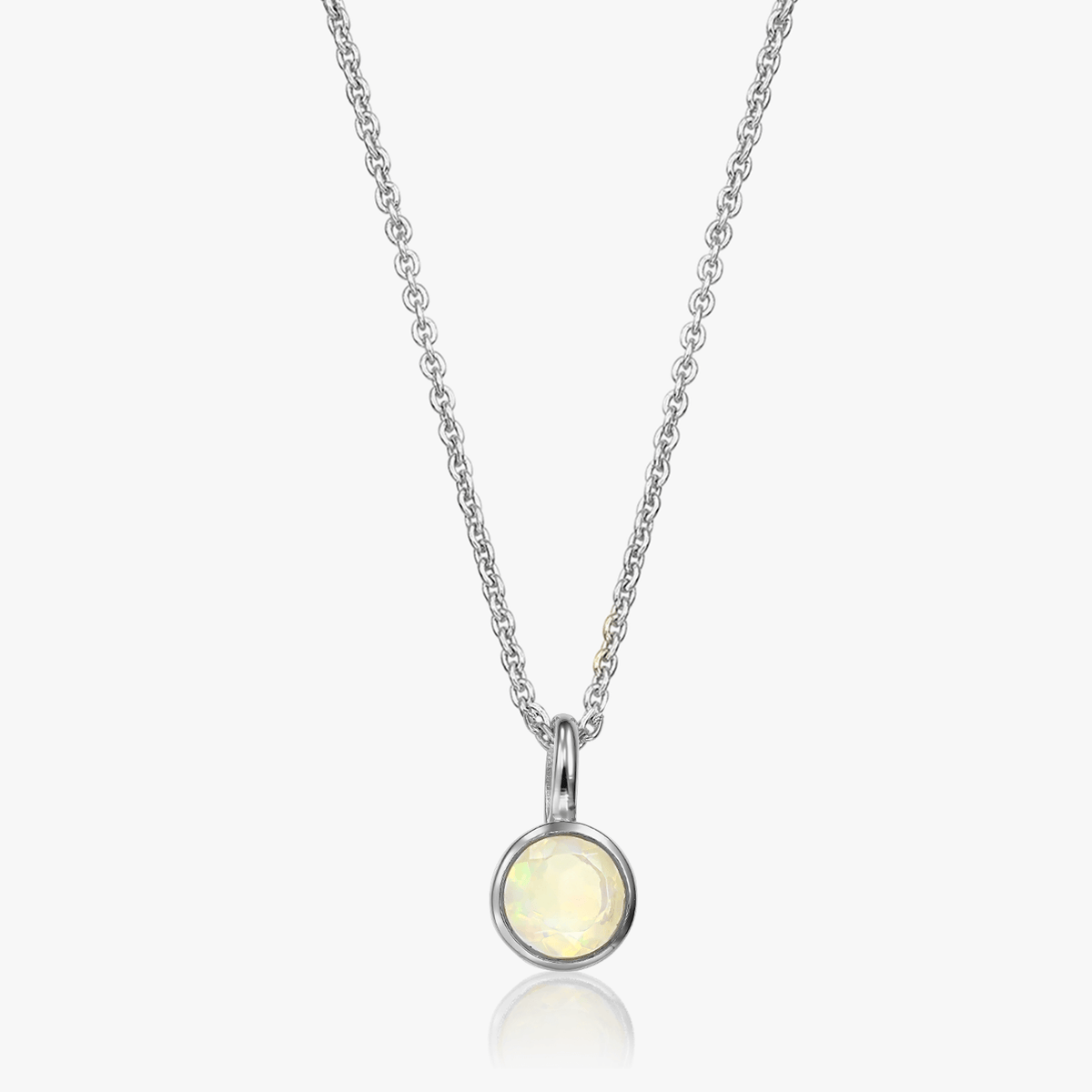 Strieborný náhrdelník Birthstone October - opál - Indira