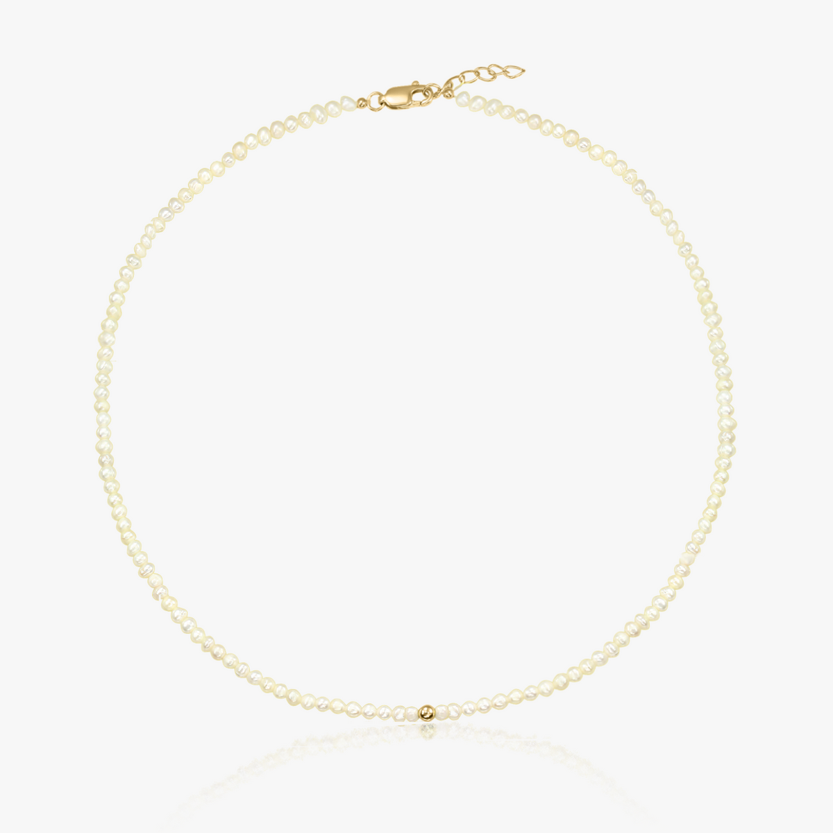 Strieborný náhrdelník Golden Glamour - prírodné perly - Indira