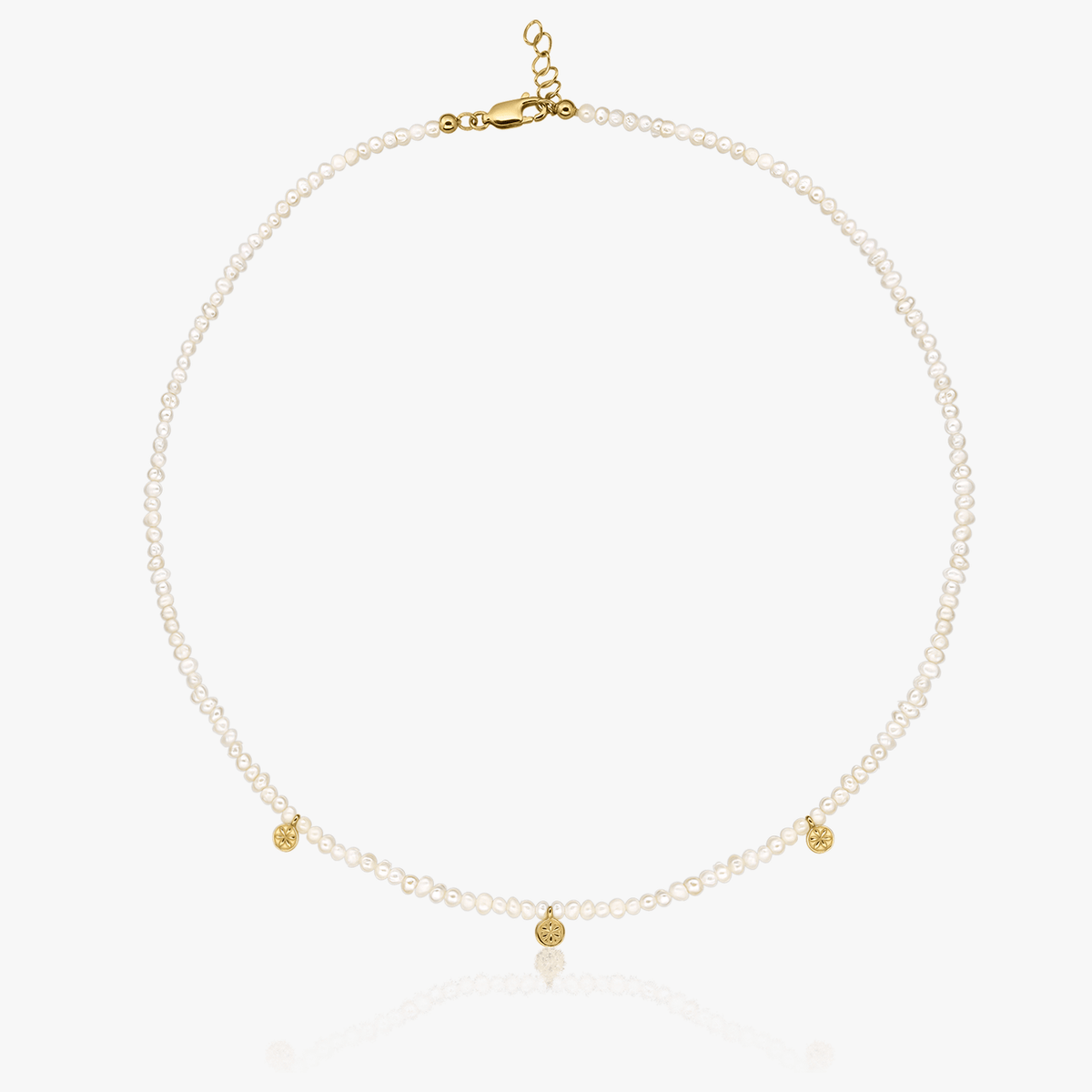 Strieborný náhrdelník Golden Venus - Prírodná perla - Indira