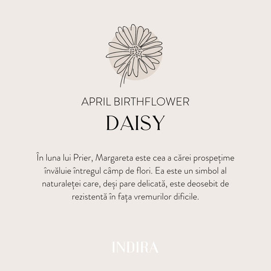 Pandantiv din aur Birth Flower - April Daisy - Indira
