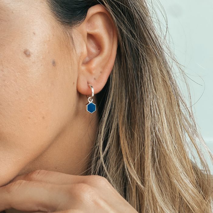 Cercei din argint Charlotte - Lapis Lazuli - Indira