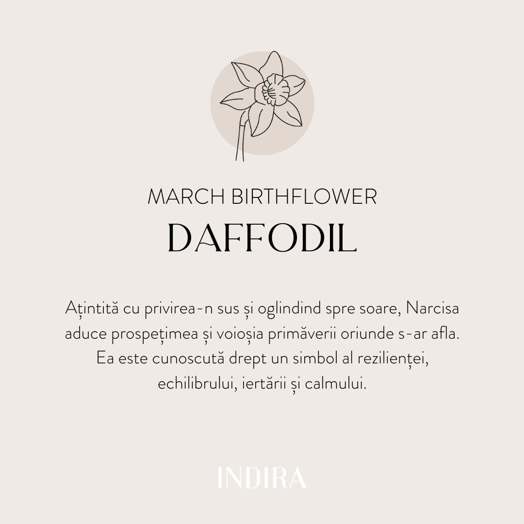 Brățară șnur din argint Golden Birth Flower - March Daffodil - Indira